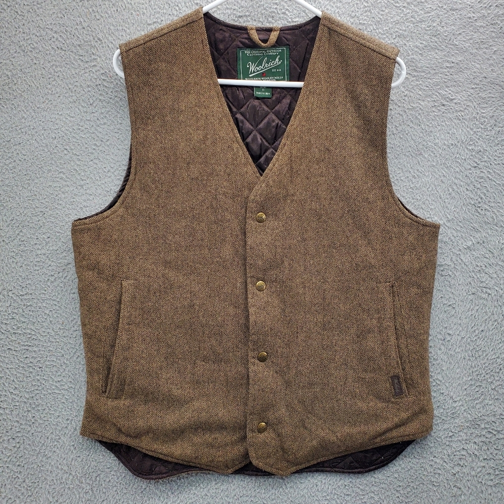 Woolrich Vest Mens Medium Bear Claw Woodruff Brown Tan